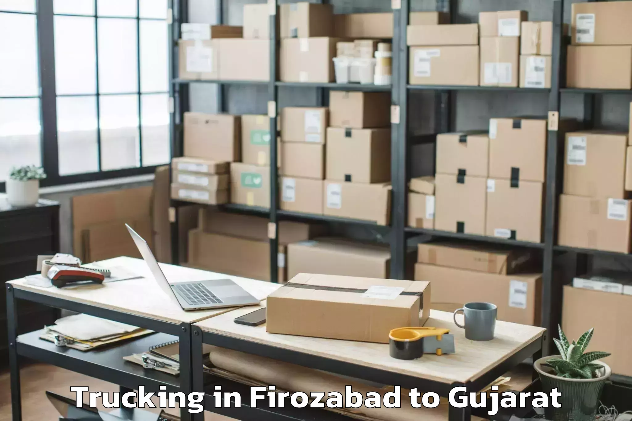 Firozabad to Lunavada Trucking Booking